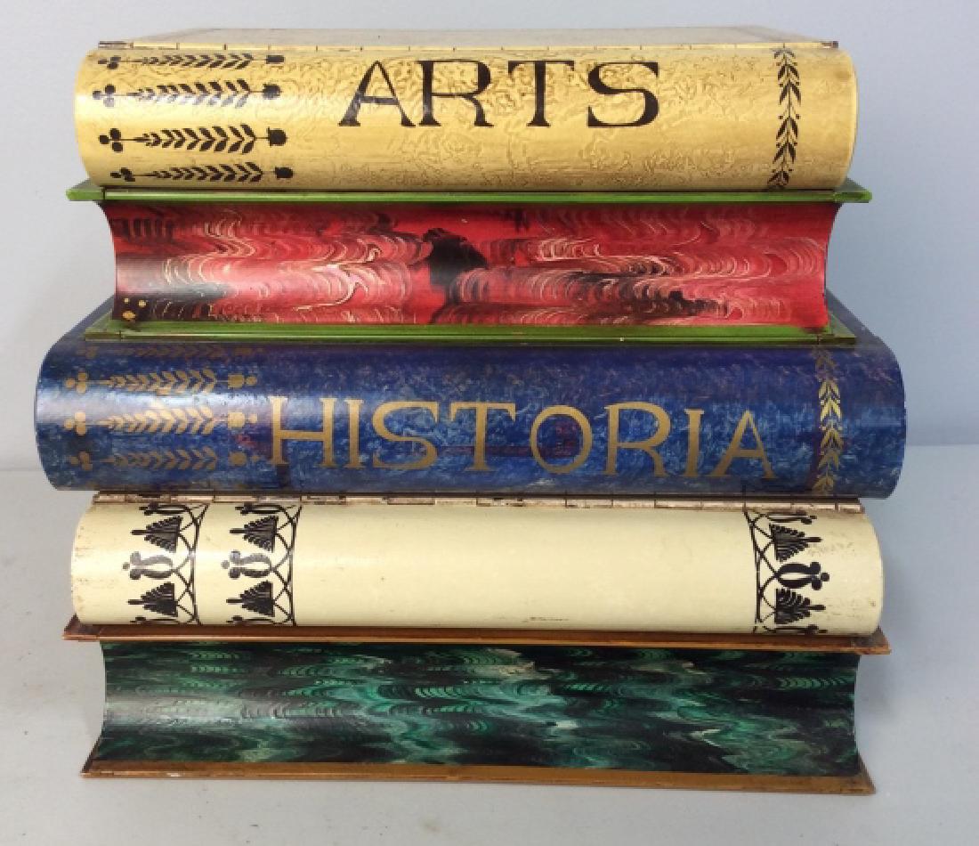 2 Sets Painted Metal Book Boxes, Signed (1 of 12)