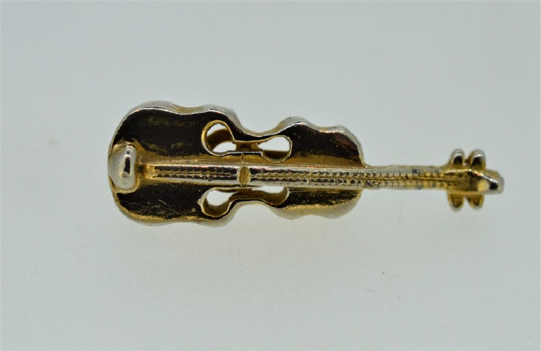 Cute Gold Plated Miniature Bass Cello Pin (1 of 2)