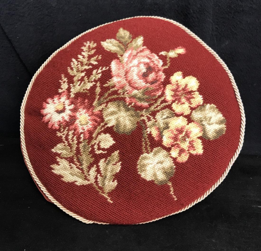 Hand Needlepoint Velvet Toss Pillow (1 of 8)