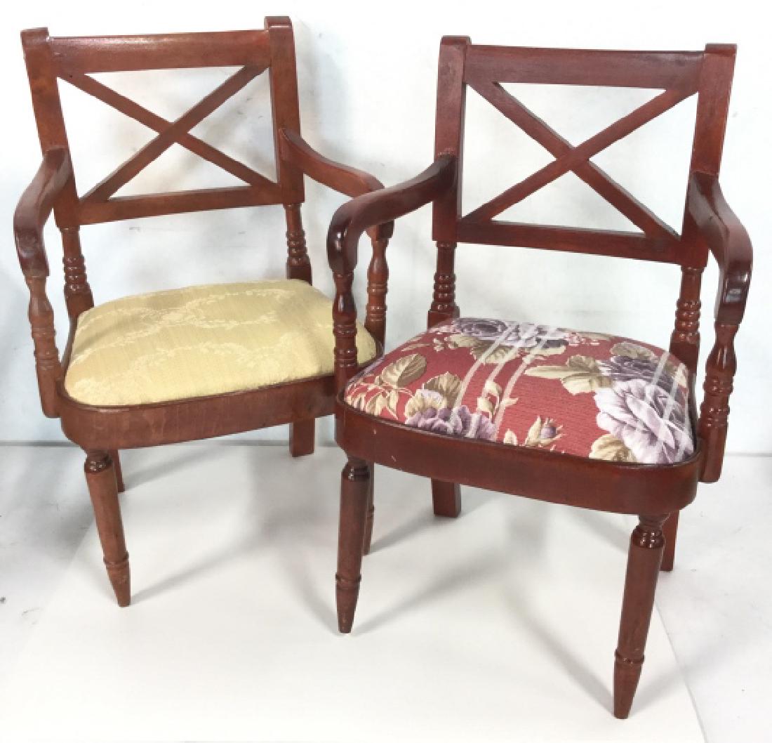 Pair Upholstered Dolls Chairs