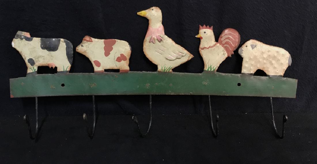 Vintage Metal Folk Art Farm Animal Coat Rack (1 of 6)