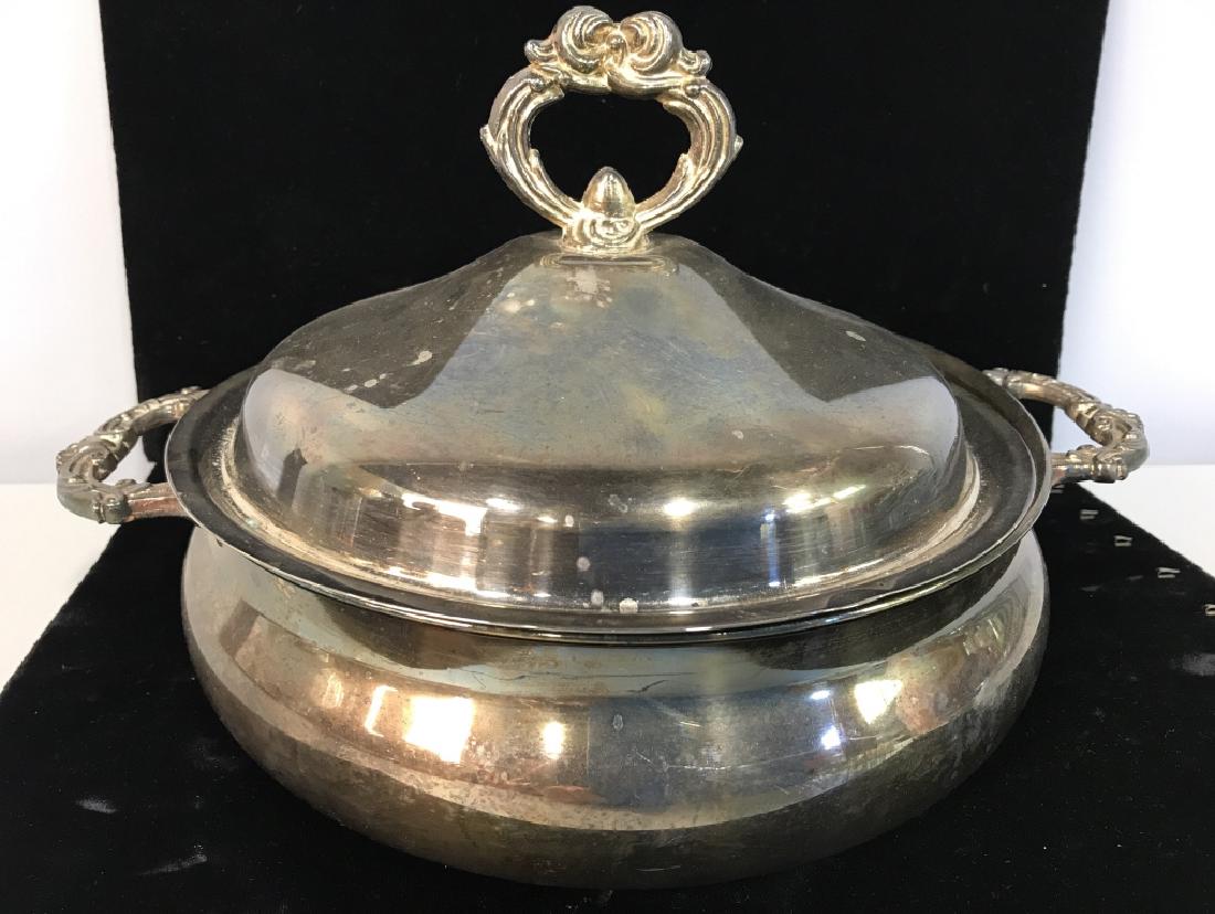 Silver Plate Lidded Dual Handled Circular Terrine (1 of 6)