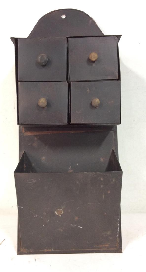 Vintage Black Toned Metal Spice Cabinet (1 of 6)