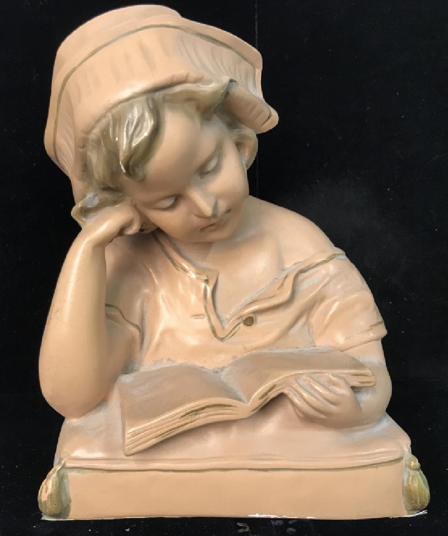 Orange Toned Female Reading Bust (1 of 6)
