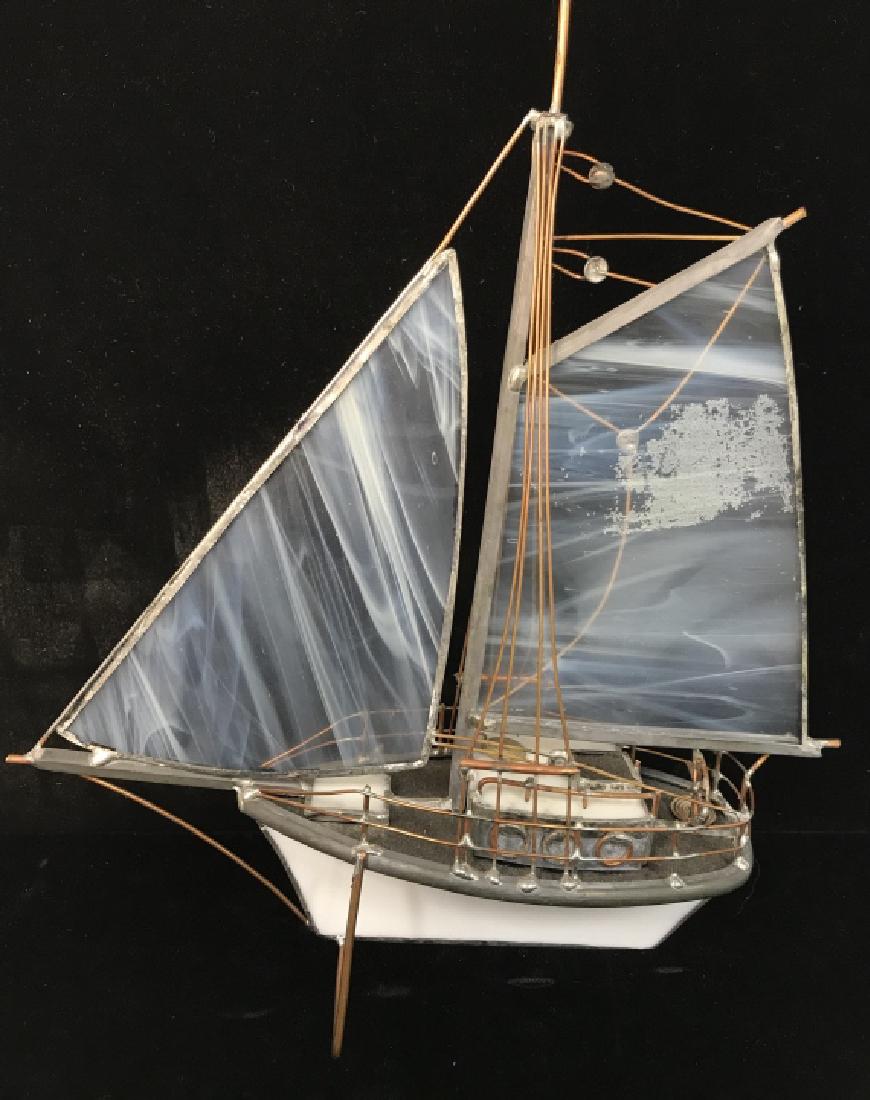 Stained Glass & Metal Boat Figural (1 of 5)