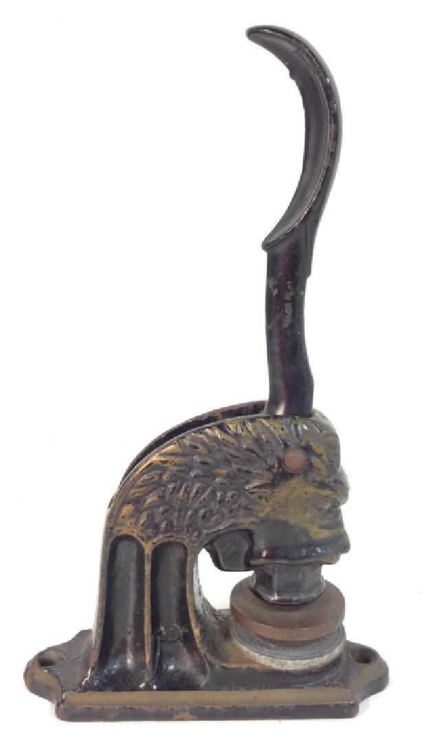 LION HEAD SEAL Notary Embosser Stamp Press: Possibly ANTIQUE LION HEAD SEAL Notary Embosser Stamp Press Vintage Cast Iron. Appears to be cast iron, possibly some other dark toned metal. Appears to have been repaired some other surface wear. Sta