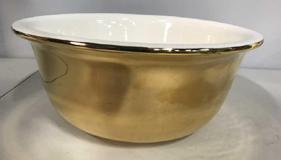 HALL Gold Toned Porcelain Centerpiece Bowl (1 of 9)