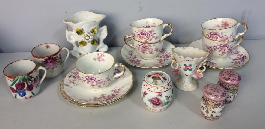 Lot 18 Hand Painted Porcelain Tabletop Accessories (1 of 5)