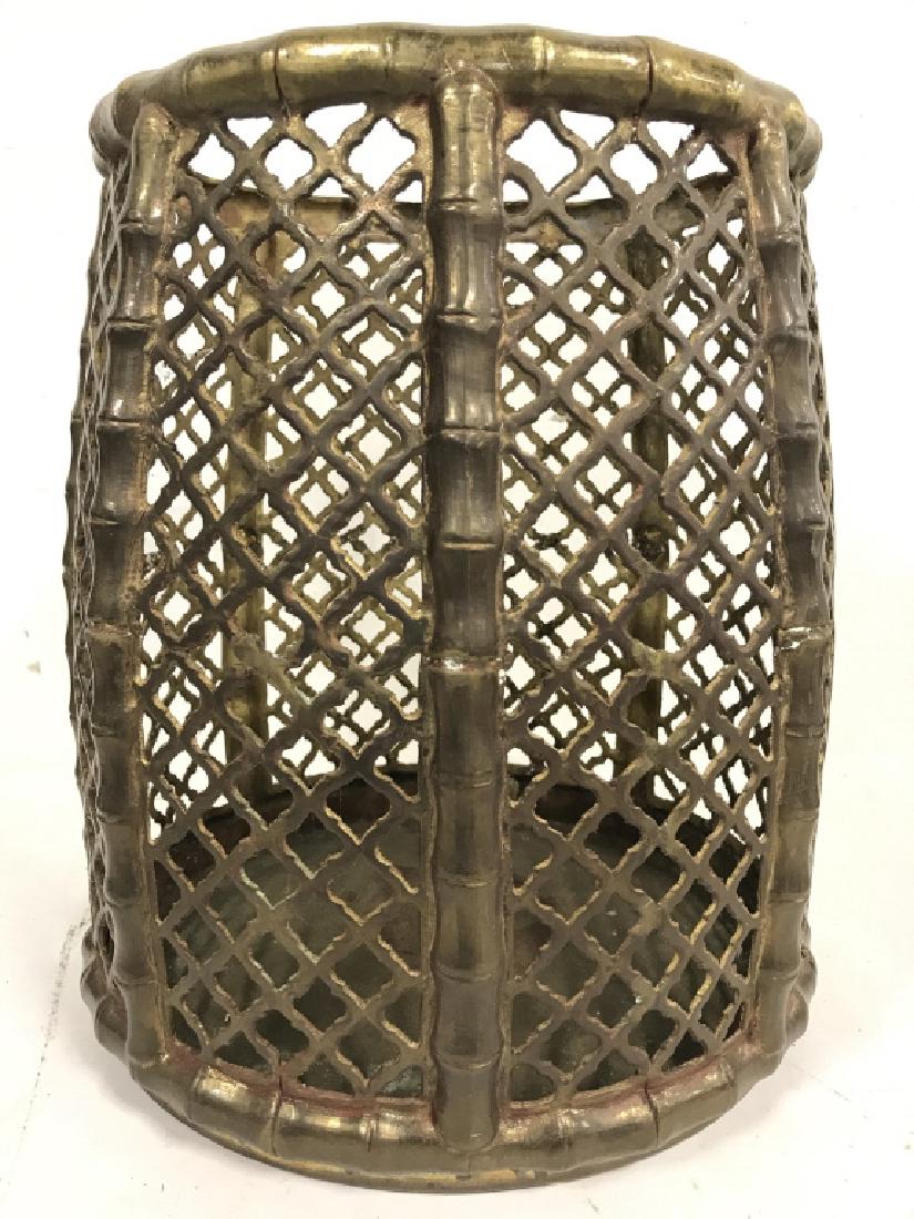 Gold Toned Poss Brass Umbrella Holder (1 of 5)