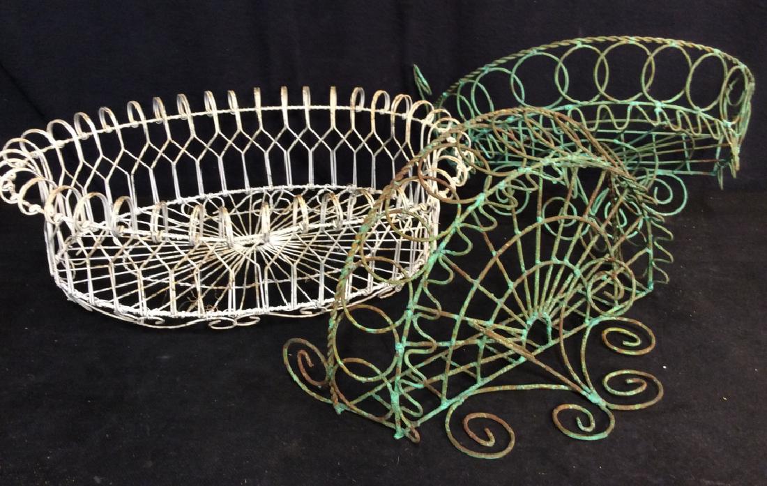 Lot 3 Poss Cast Iron Twisted Metal Baskets (1 of 8)
