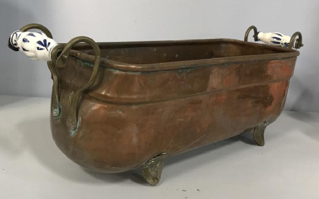 Copper Porcelain Footed Pot Planter (1 of 7)