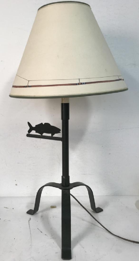 Tripod Metal Lamp W Fish Figural (1 of 5)