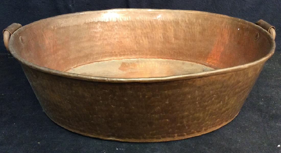 Vintage Hammered Copper Toned Metal Bin (1 of 7)