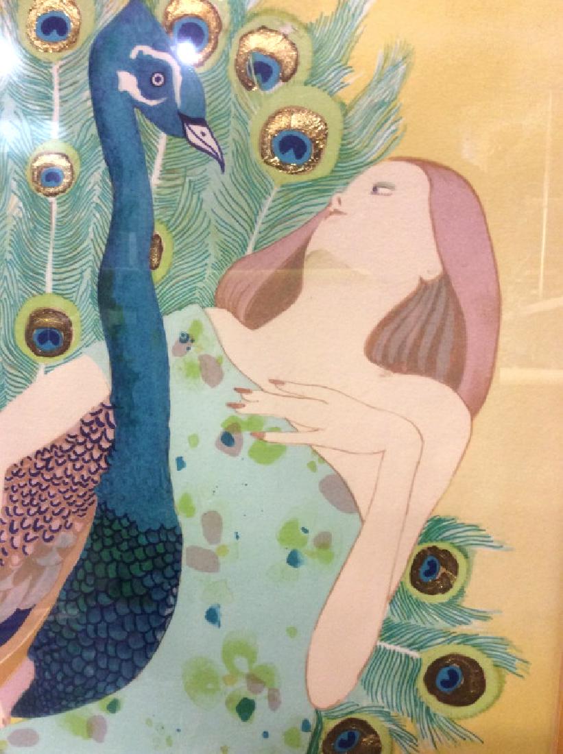 Framed Vintage Peacock W Female Print (1 of 7)