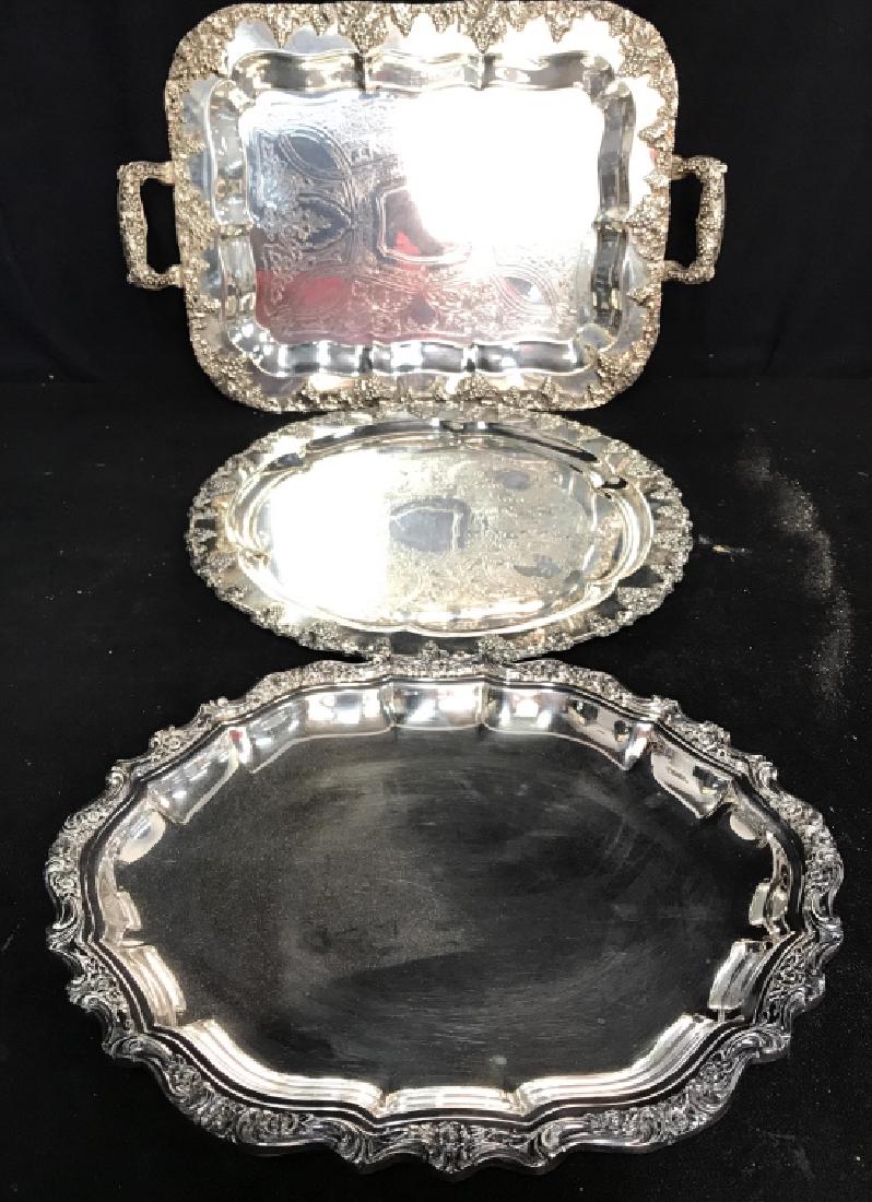 Lot 3 Silver On Copper Platters (1 of 7)