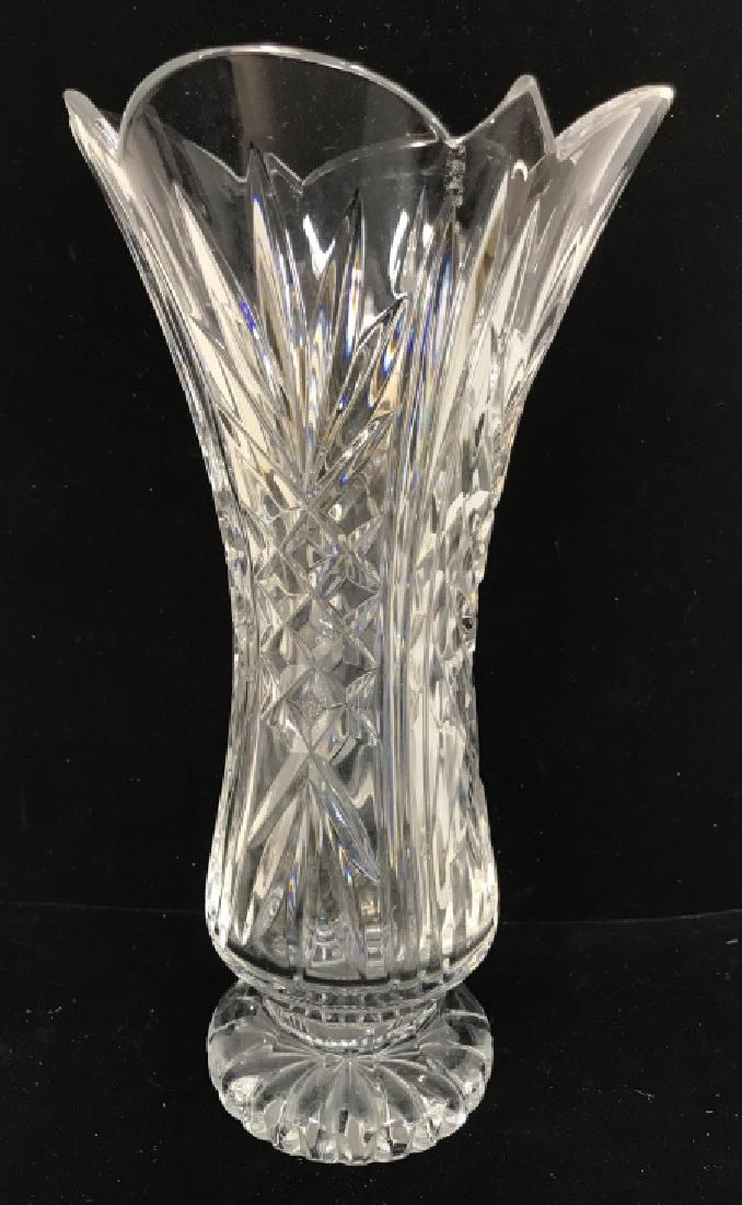 Heavy Cut Crystal Pedestal Vase