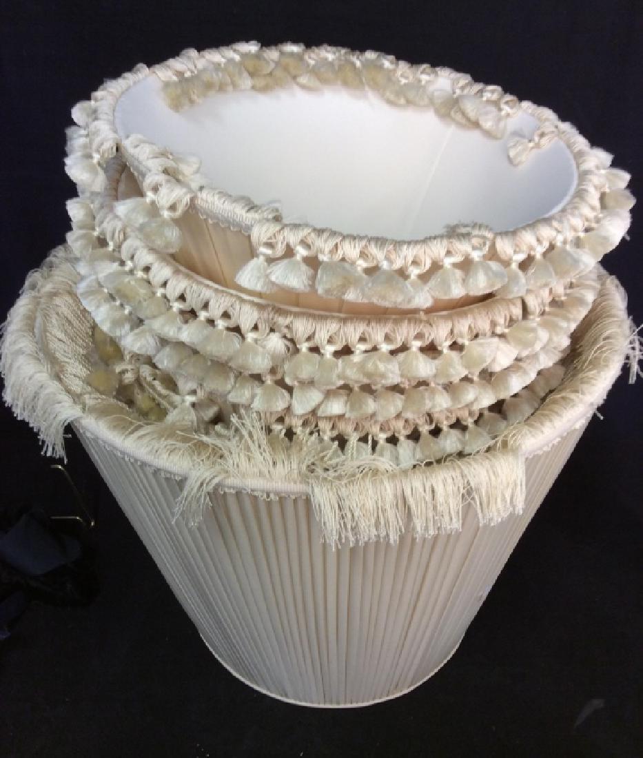 Group Lot Fringed Silk Lamp Shades (1 of 6)