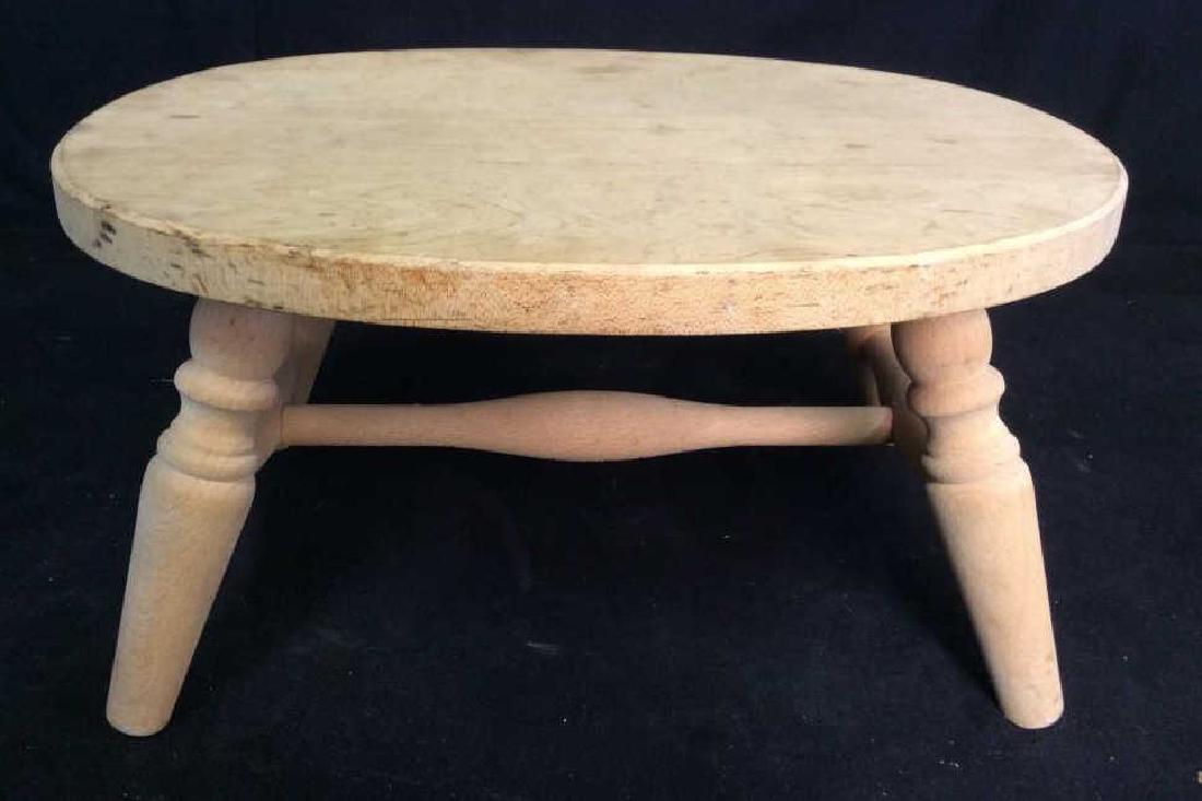 Light Wood Oval Foot Stool (1 of 7)