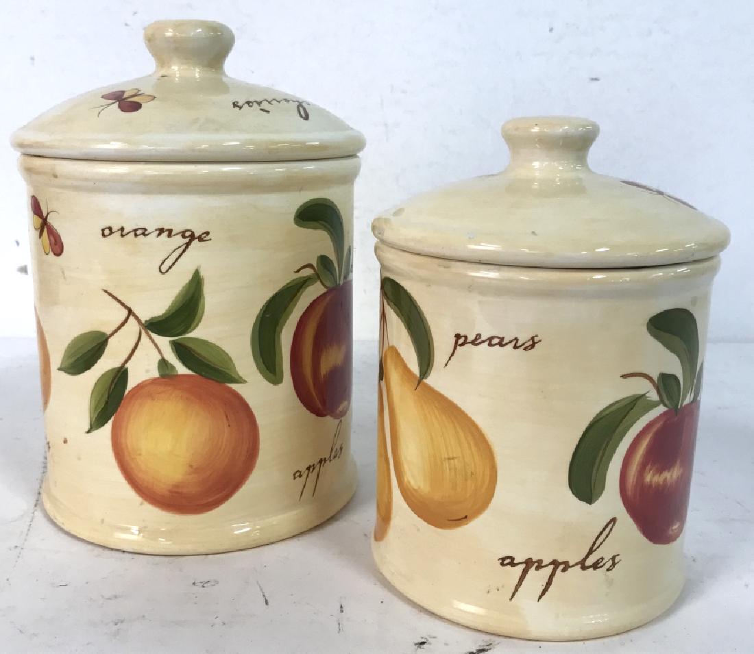 Lot 2 Lidded Fruit Detailed Jars (1 of 7)