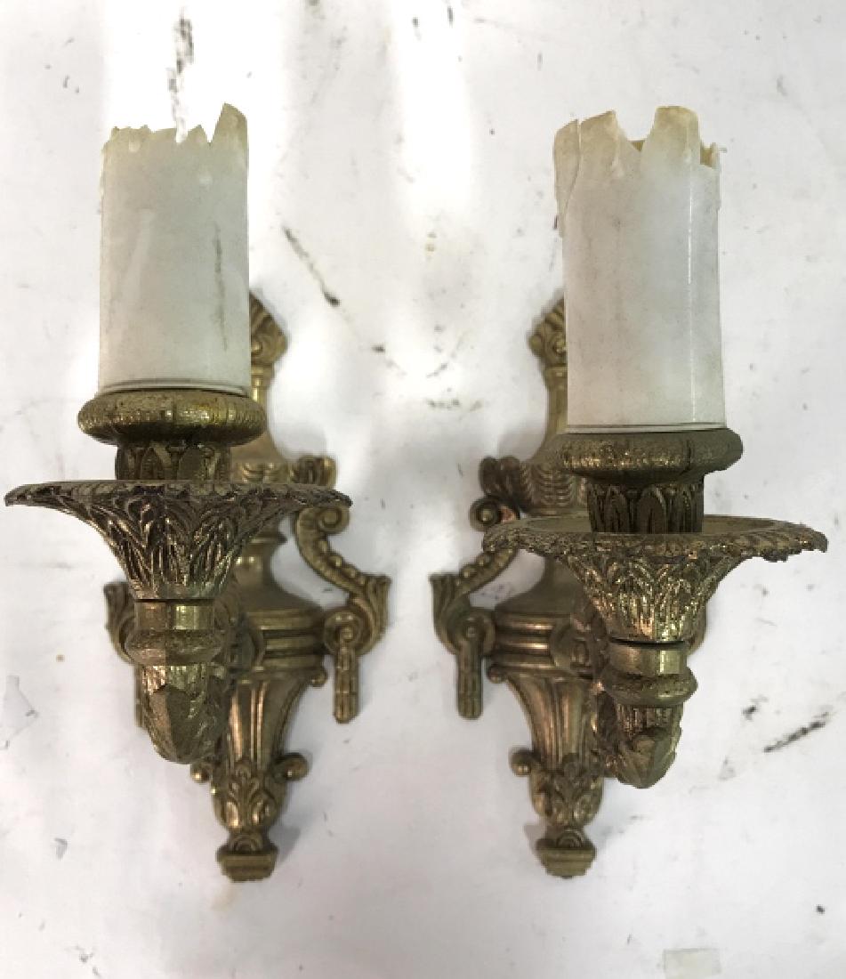 Pair Gold Toned Poss Brass Sconces (1 of 7)