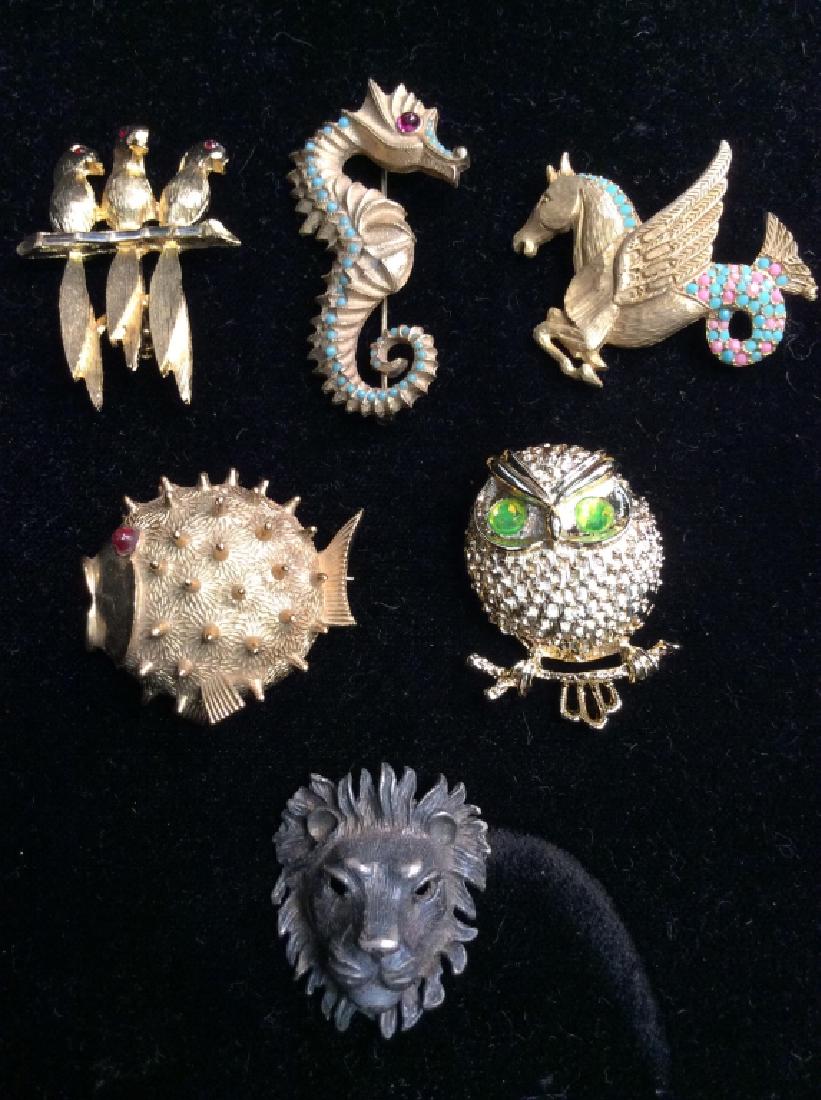 Lot 6 Women's Vintage Costume Animal Jewelry (1 of 13)