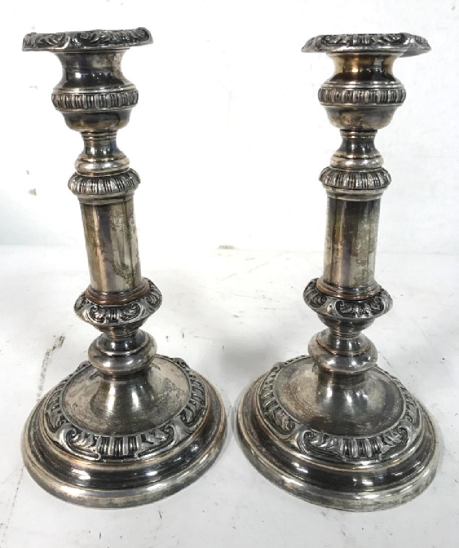 2 R C & CO Silver Plated Adjustable Candlesticks (1 of 8)