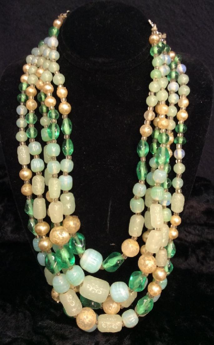 Vintage Multilayered Glass Beaded Necklace (1 of 7)