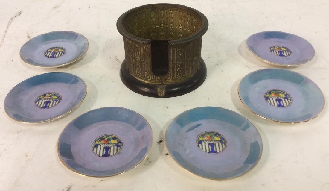 Lot 7 NORITAKE Porcelain Butter Pats & Holder (1 of 7)