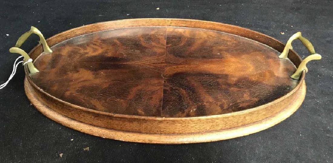 Wood Lacquer Galleried Handled Serving Tray (1 of 7)