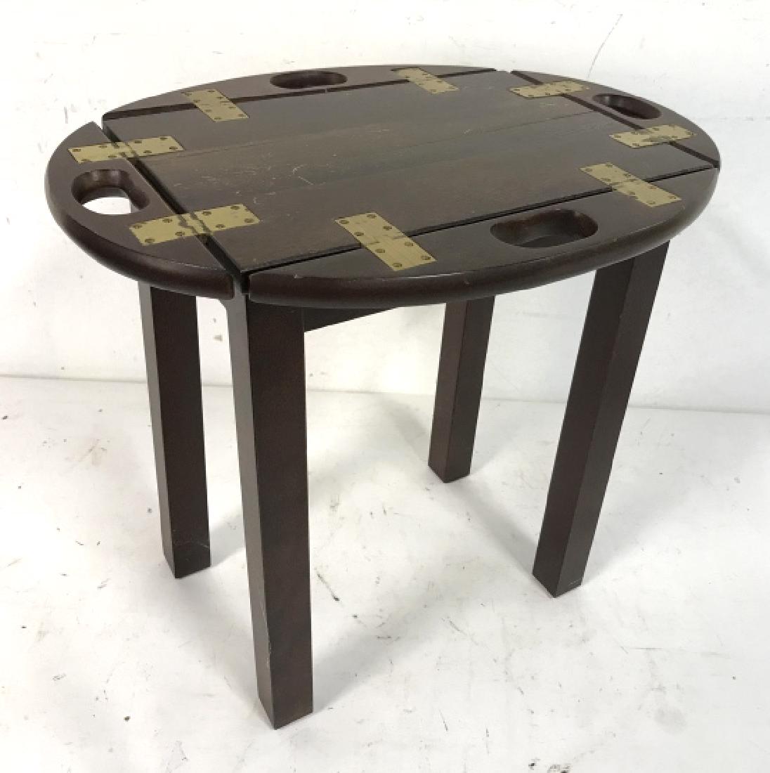 Small Mahogany Brass Butlers Table (1 of 9)