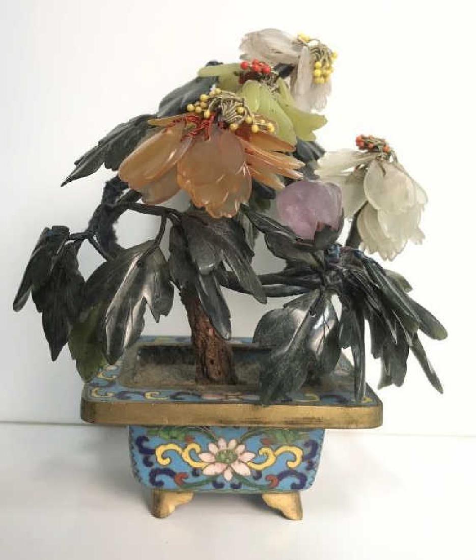 Natural Stone Faux Floral Bonsai Tree Statuette (1 of 7)