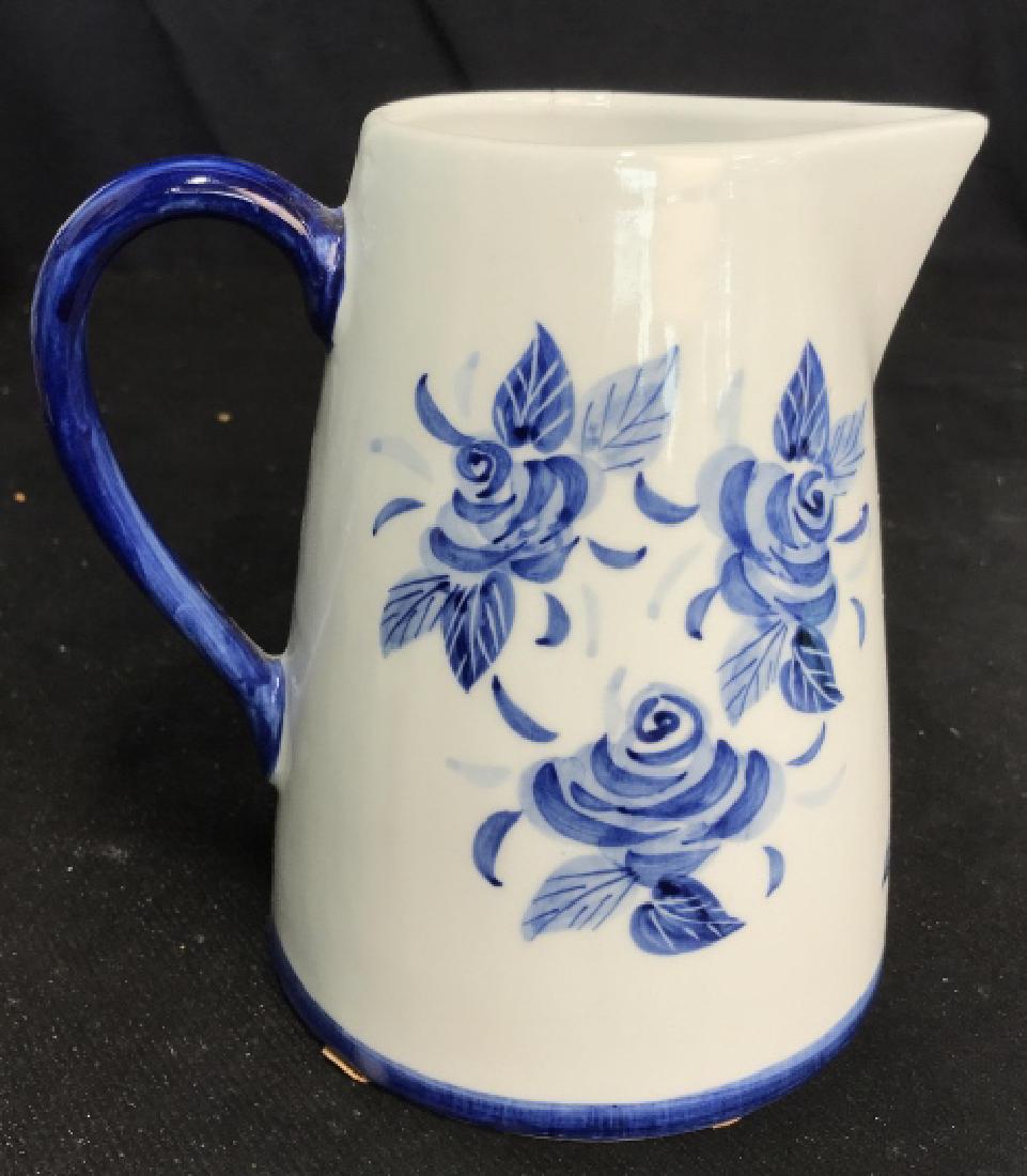 Blue and White Ceramic Porcelain Pitcher (1 of 8)