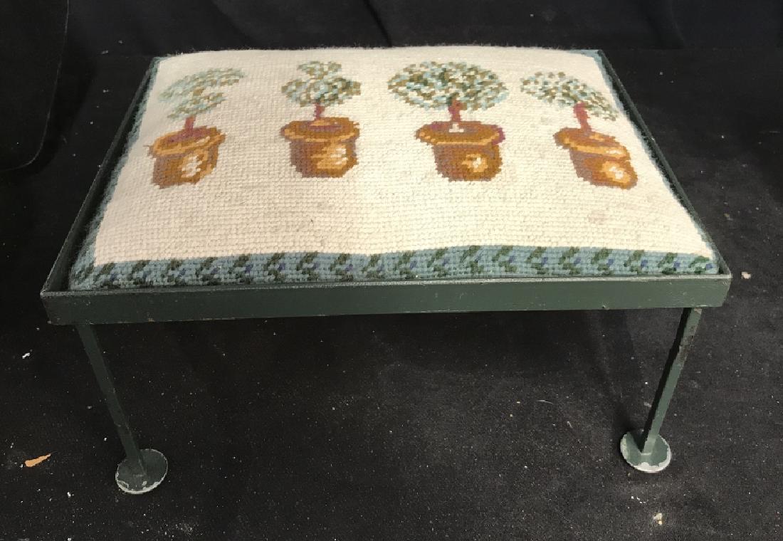 Embroidered Metal Foot Stool (1 of 10)