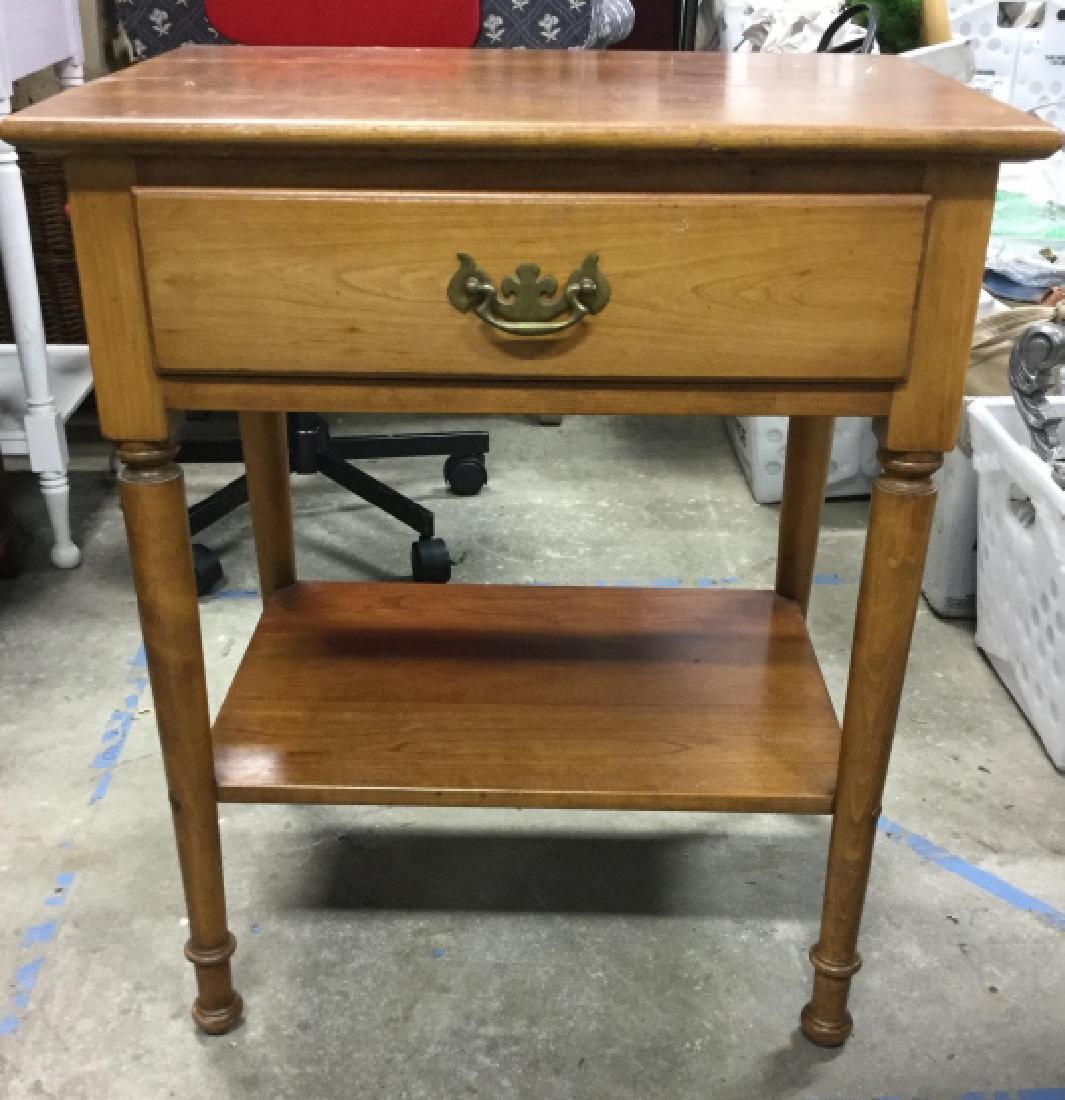STICKLEY Carved Wooden Side Table (1 of 8)