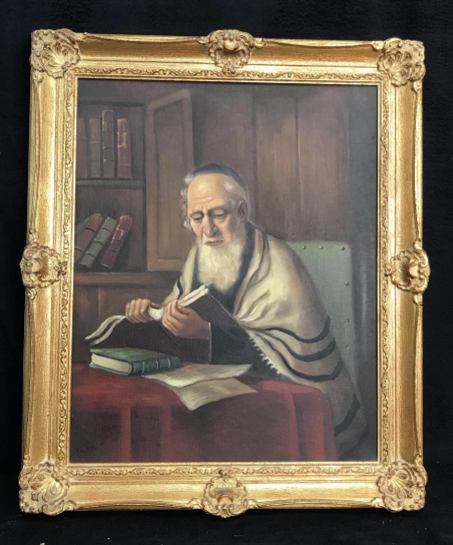 Gold Leafed Framed Rabbi Portrait Painting (1 of 11)