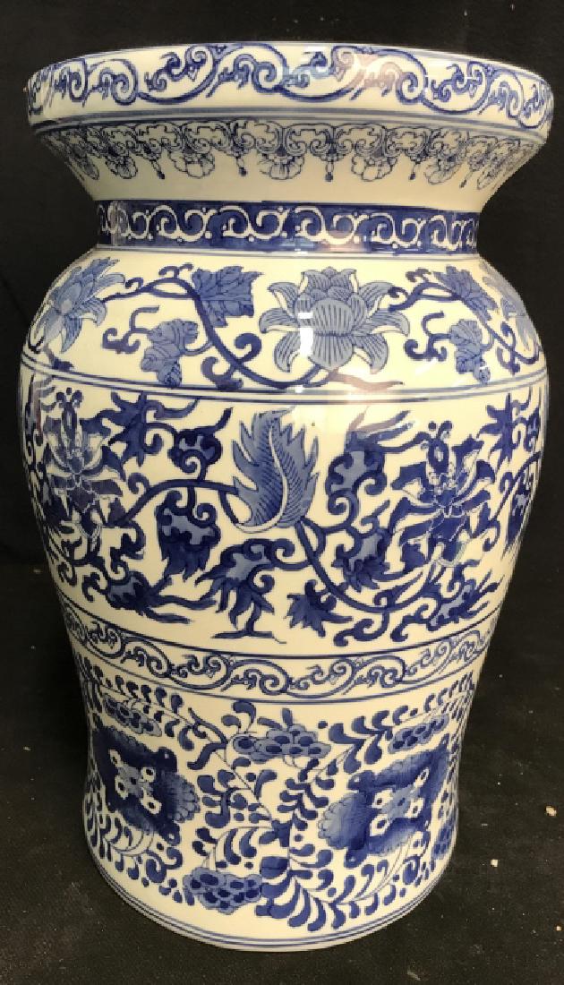 Blue and White Asian Porcelain Garden Stool (1 of 9)
