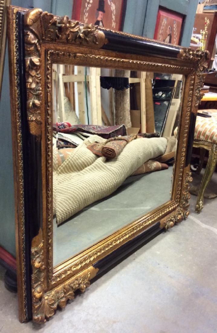 Black & Gold Toned Wood Frame Beveled Mirror (1 of 8)