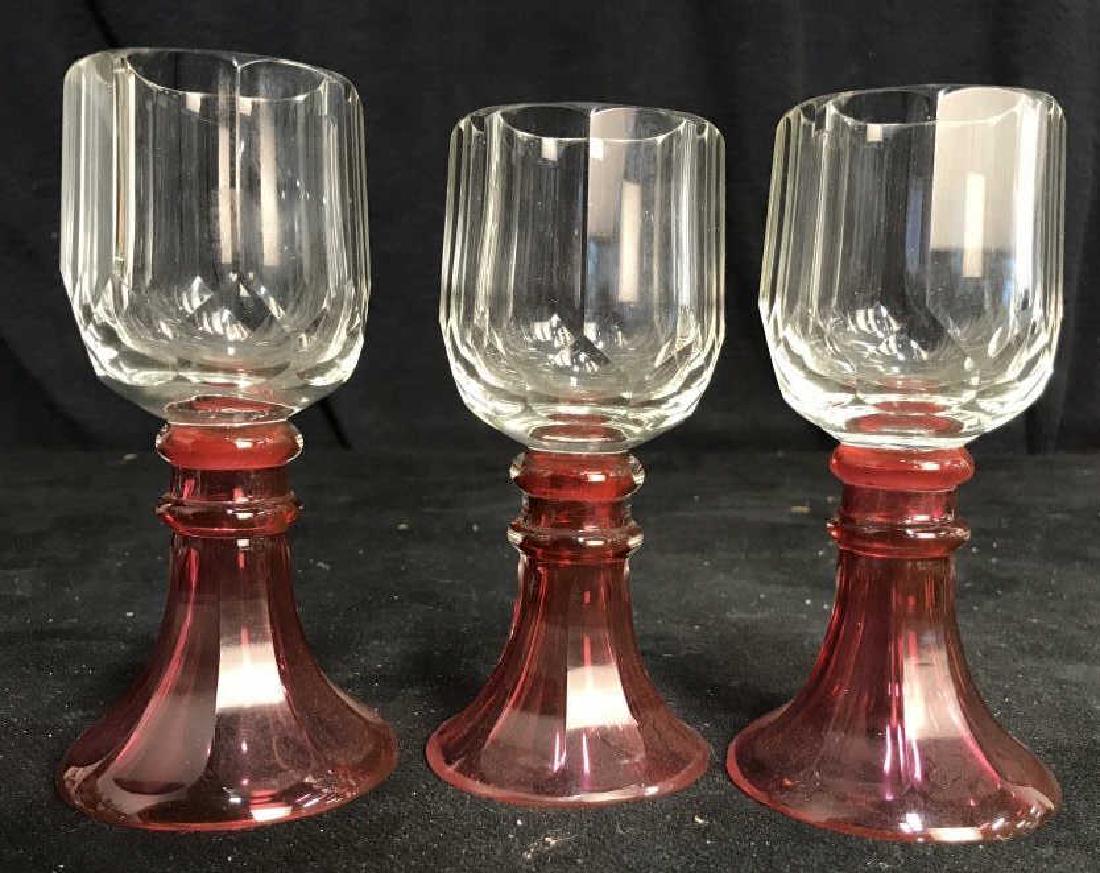 Vintage Pink Cranberry Stemmed Glassware (1 of 7)