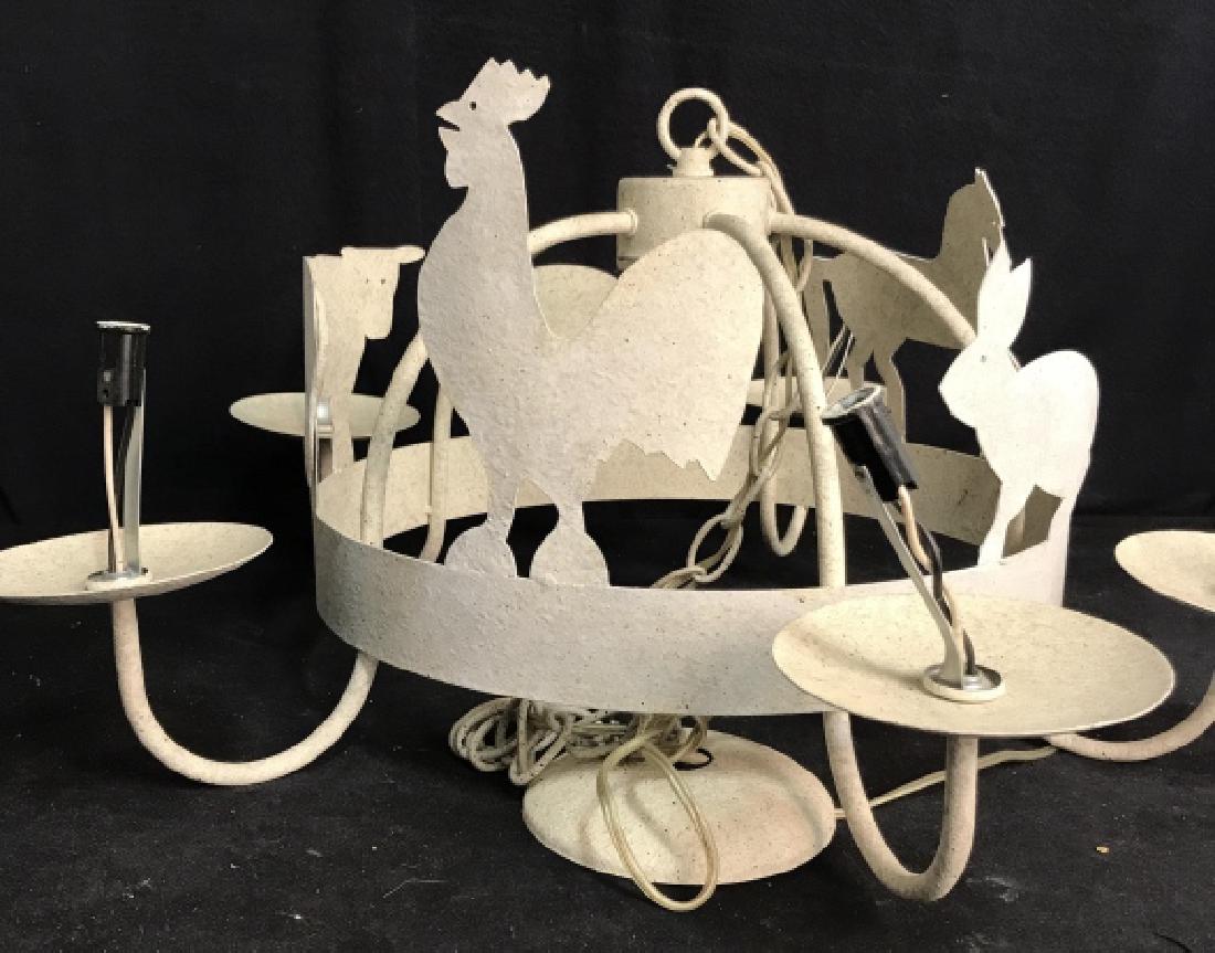 Barnyard Animal Painted Metal Light Fixture (1 of 9)