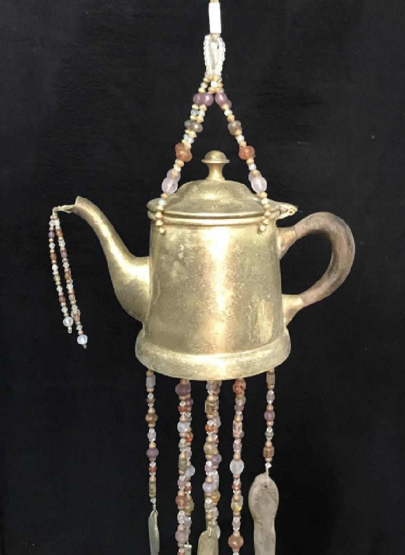 Brass Tone Teapot Wind Chime Poss Indian (1 of 8)