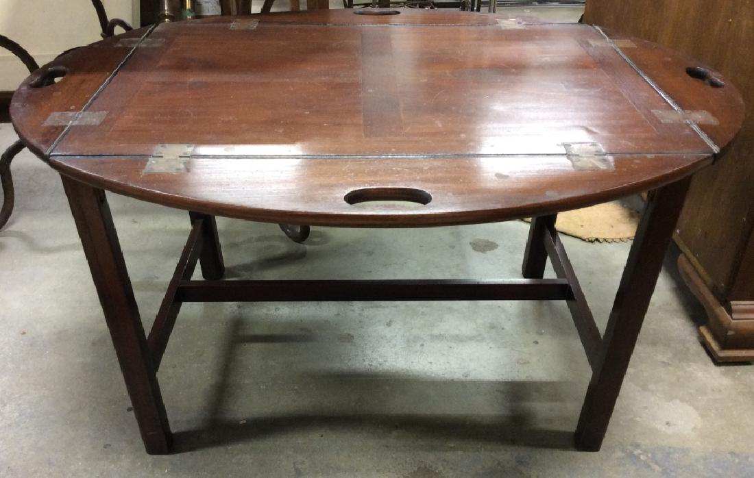 Brown Toned Wooden Folding Top Coffee Table (1 of 5)