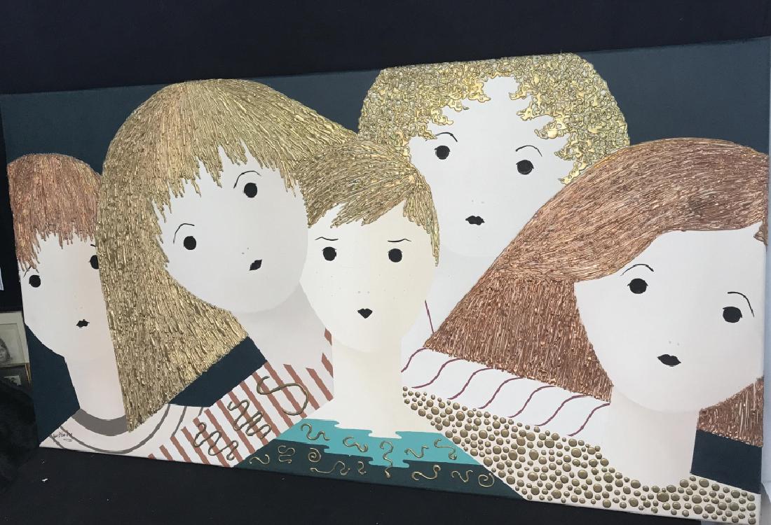 Joan Weinberg 1993 Mixed Media Painting on Canvas (1 of 20)