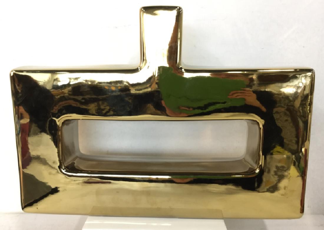 Z GALLERIE Gold Toned Ceramic Vase (1 of 8)