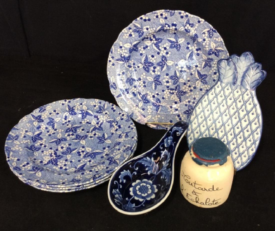 Group of Blue And White Dishes and Assorted items (1 of 9)