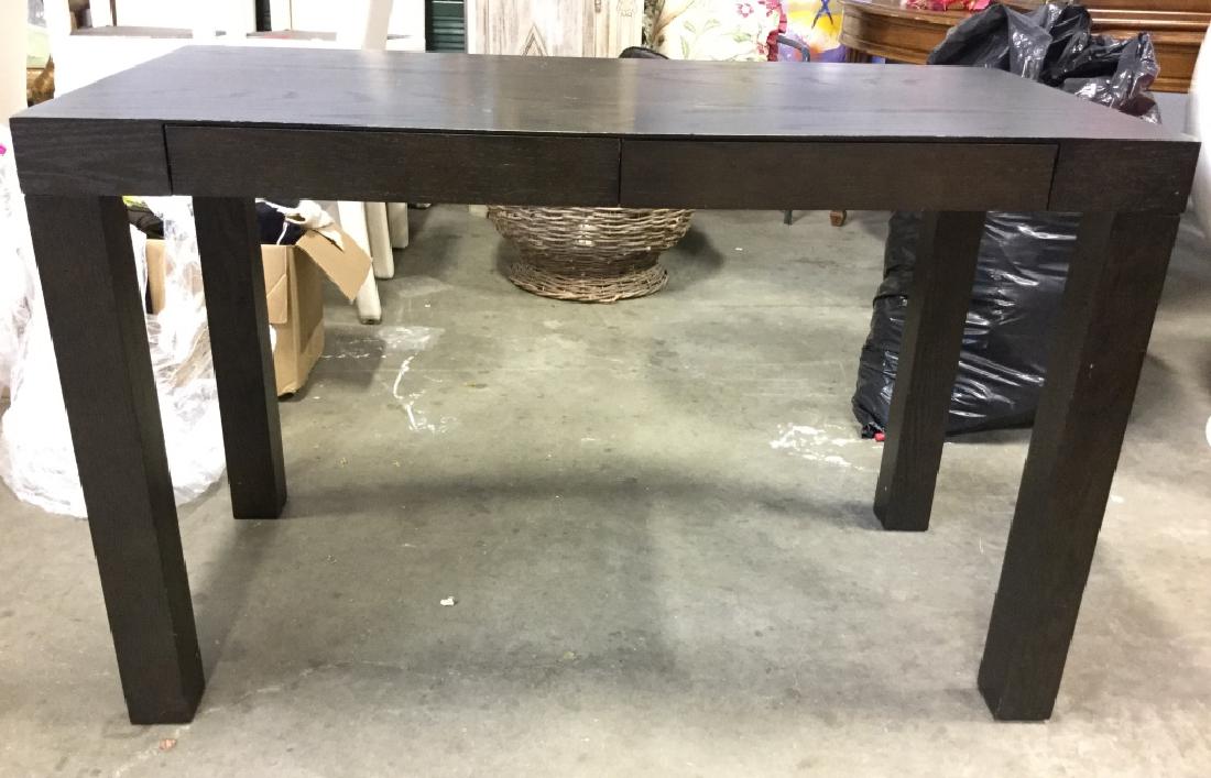 Dark Brown Toned Wooden Desk W 2 Drawers (1 of 5)