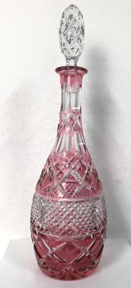 Cranberry Cut To Clear Crystal Liquor Decanter (1 of 9)