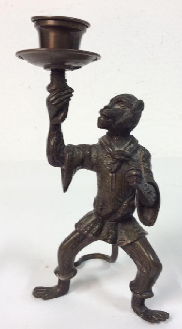 Antique Bronze Monkey Candlestick (1 of 11)