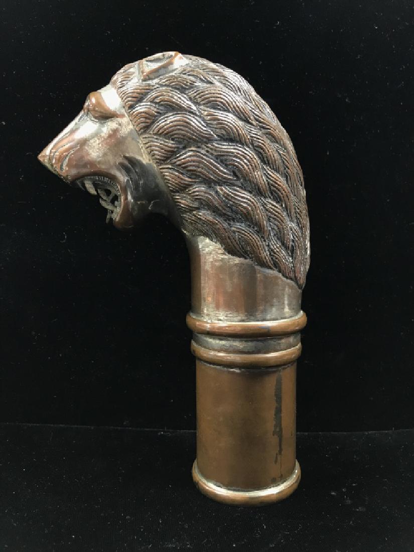 Vintage Signed Trench Art Lion Head Gunshell (1 of 8)