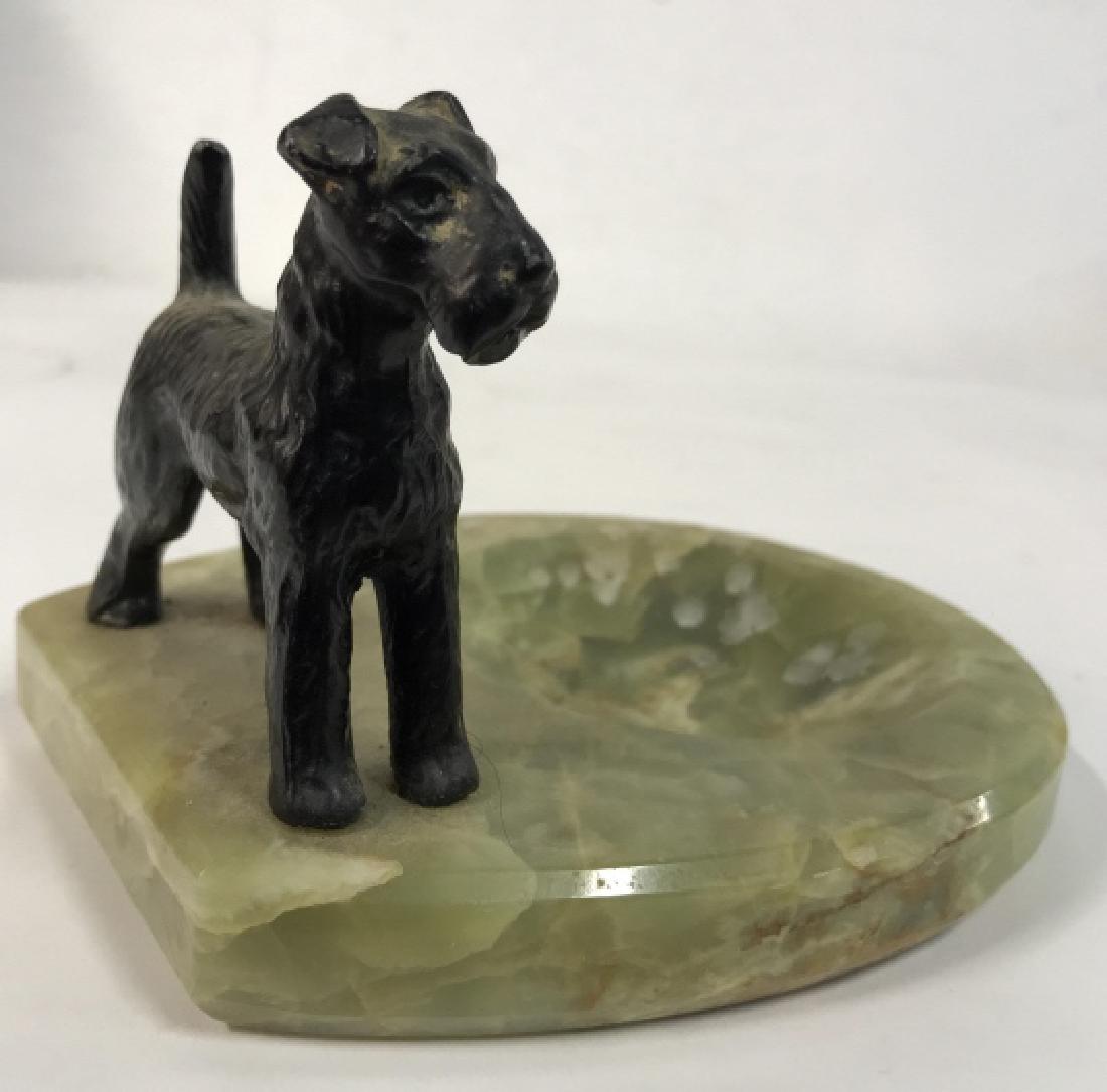 Vintage Metal Alabaster Dog Figure Trinket Dish (1 of 9)