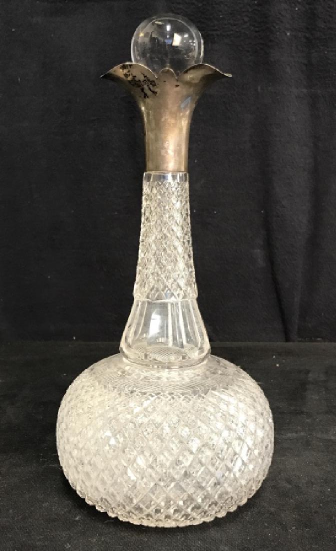 English Cut Crystal Sterling Silver Decanter (1 of 13)